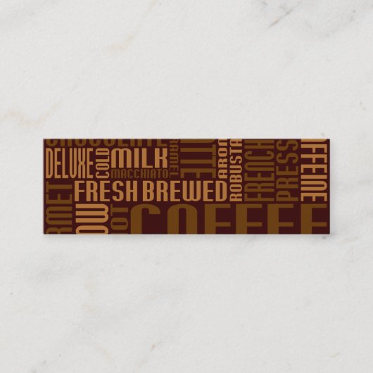 Koffie (kleine chat) klantenkaartje (Voorkant)