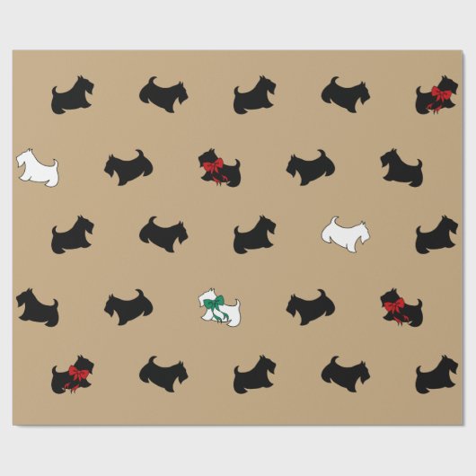 Koffie Kleur Schotse Terrier Wrapping Papier (Vlak)
