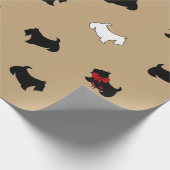 Koffie Kleur Schotse Terrier Wrapping Papier (Hoek)