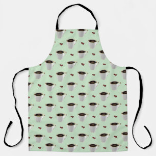 KOFFIE-KNOPEN VOOR MIJNGROEN APRON SCHORT