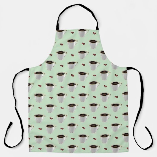 KOFFIE-KNOPEN VOOR MIJNGROEN APRON SCHORT (Voorkant)