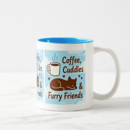 Koffie, Knuffels & Harige Vrienden Schattige Katte Tweekleurige Koffiemok