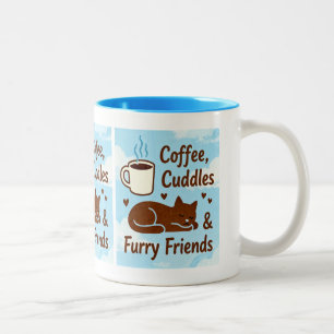 Koffie, Knuffels & Harige Vrienden Schattige Katte Tweekleurige Koffiemok