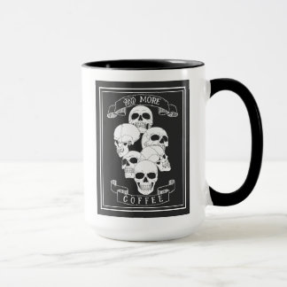 Koffie Koffie en Meer Koffie Schedels met Tekst Mok