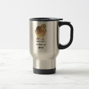 Koffie, koffie, Humor Gezegde Cute Duck Travel Mug Reisbeker