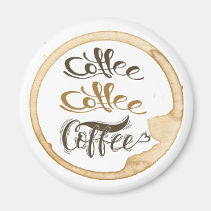 Koffie koffie koffie 2¼ inch cirkel magneet