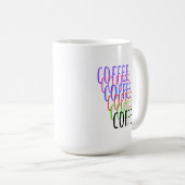 Koffie, koffie, koffie, koffie, koffie koffiemok (Voorkant rechts)