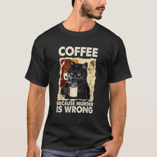 Koffie Koffie Mooie Kat V-hals T-shirt