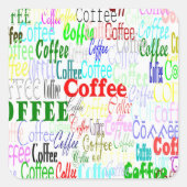 Koffie koffie! vierkante sticker (Voorkant)