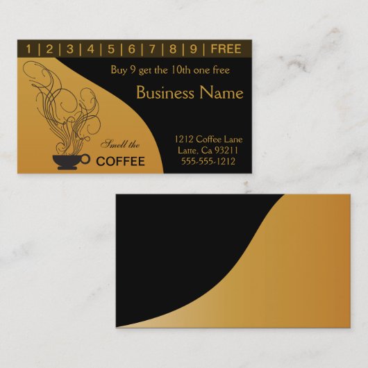 Koffie-koopkaart Klantenkaartje (Voorkant / Achterkant)