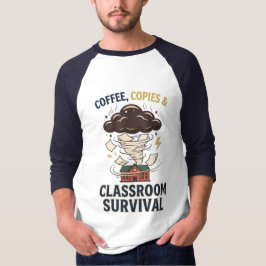 Koffie Kopieën Klaslokaal Overleving Grappige Doce T-shirt