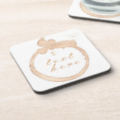 Koffie kopje koffie vlek bruin wit bier onderzetter (Linkerzijde)