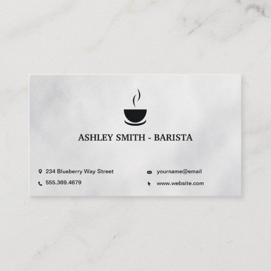 Koffie kopjes en bonen patroon visitekaartje (Achterkant)