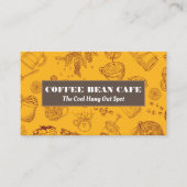 Koffie kopjes en bonen patroon visitekaartje (Voorkant)