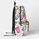 Koffie kopjes, koffiebonen, harten, koffie liefheb bedrukte rugzak (Links)