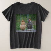 Koffie-koppelkippen Grote Maat T-shirt (Design achterkant)