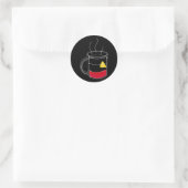 Koffie Kritiek laag Ronde Sticker (Tas)