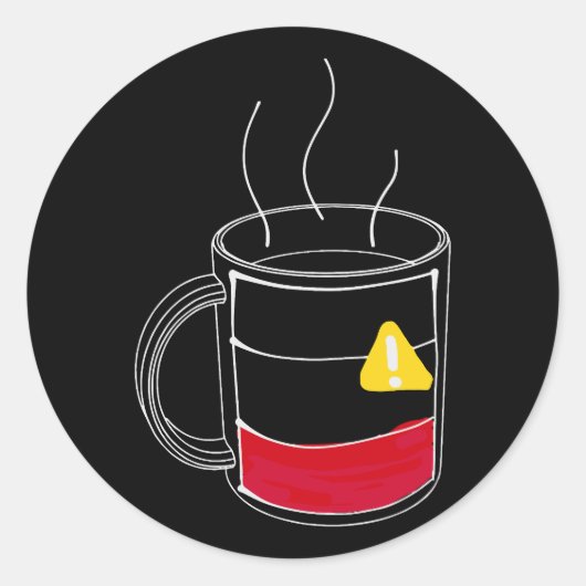 Koffie Kritiek laag Ronde Sticker (Voorkant)