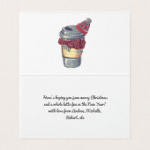 Koffie-kronetfoto met kerstcadeautje kaart (Binnenkant ongevouwen)