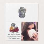 Koffie-kronetfoto met kerstcadeautje kaart (Buitenkant ongevouwen)