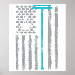 Koffie krullen- Vintage USA Amerikaanse Vlag voor  Poster