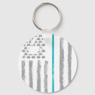 Koffie krullen- Vintage USA Amerikaanse vlag voor Sleutelhanger