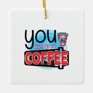 Koffie-kunst die je me had bij koffie keramisch ornament
