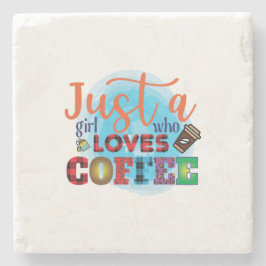 Koffie-kunst is gewoon een meisje dat van koffie h stenen onderzetter