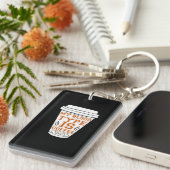 Koffie-kunst Mijn bloedtype is koffie Sleutelhanger (Voorkant Rechts)