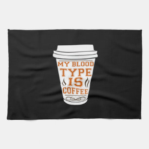 Koffie-kunst Mijn bloedtype is koffie Theedoek