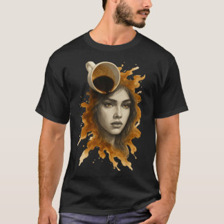 Koffie Kunst Portret T-shirt