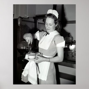 KOFFIE-KUPPEN op DINER 1940 Poster