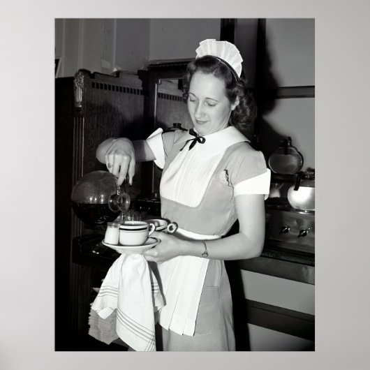 KOFFIE-KUPPEN op DINER 1940 Poster (Voorkant)