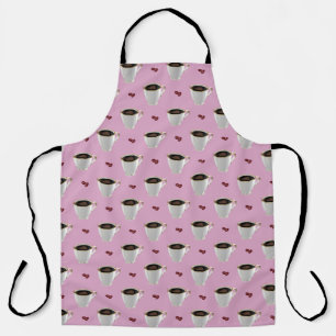 KOFFIE-KUPS OP LILA APRON SCHORT