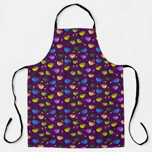 KOFFIE-KUPS OP PAARSE APRON SCHORT (Voorkant)
