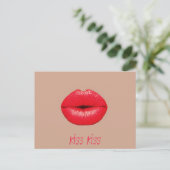 Koffie Kus pop Briefkaart (Staand voorkant)