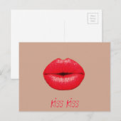 Koffie Kus pop Briefkaart (Voorkant / Achterkant)