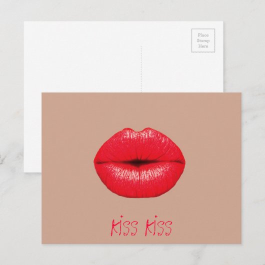 Koffie Kus pop Briefkaart (Voorkant / Achterkant)