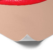 Koffie kus rode lippen pop kunst poster (Hoek)