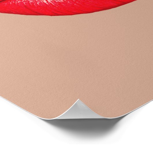 Koffie kus rode lippen pop kunst poster (Hoek)