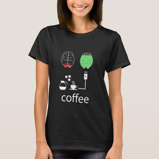 Koffie Laadt Mijn Stemming Op T-shirt (Voorkant)