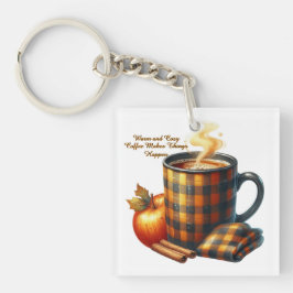 Koffie laat dingen gebeuren sleutelhanger