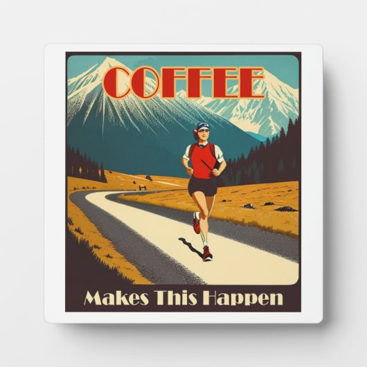 Koffie Laat Dit Gebeuren Hardlopen Fotoplaat (Voorkant)