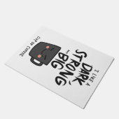 Koffie laat donkere, sterke en grote beker koffie deurmat (Schuin)