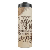 Koffie laat me beginnen Jezus houdt me aan de kant Thermosbeker (Voorkant)