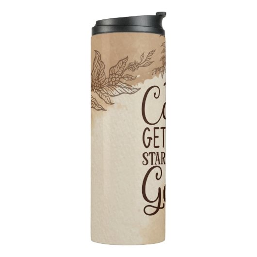 Koffie laat me beginnen Jezus houdt me aan de kant Thermosbeker (Gedraaid links)