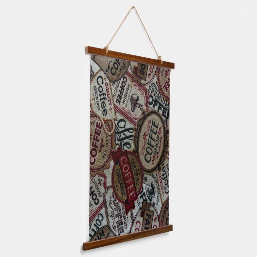  koffie-labels hangend wandkleed (Gebogen)