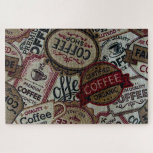 koffie-labels legpuzzel