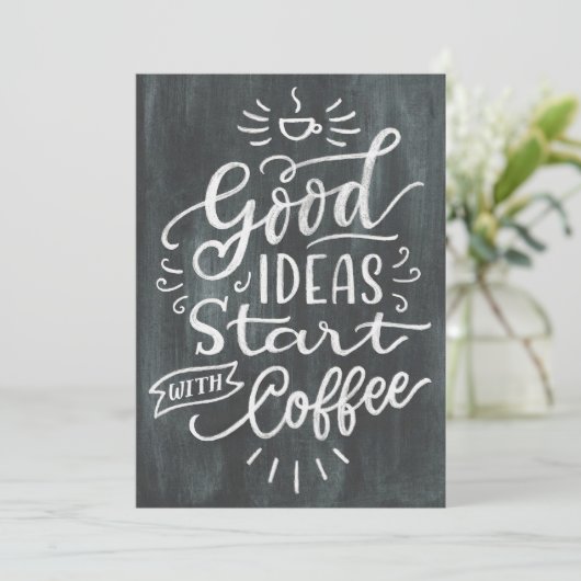 Koffie lang goede ideeën beginnen met koffie kaart (Staand voorkant)