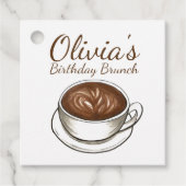 Koffie latte cappuccino verjaardagsfeestje brunch bedankjes labels (Voorkant)